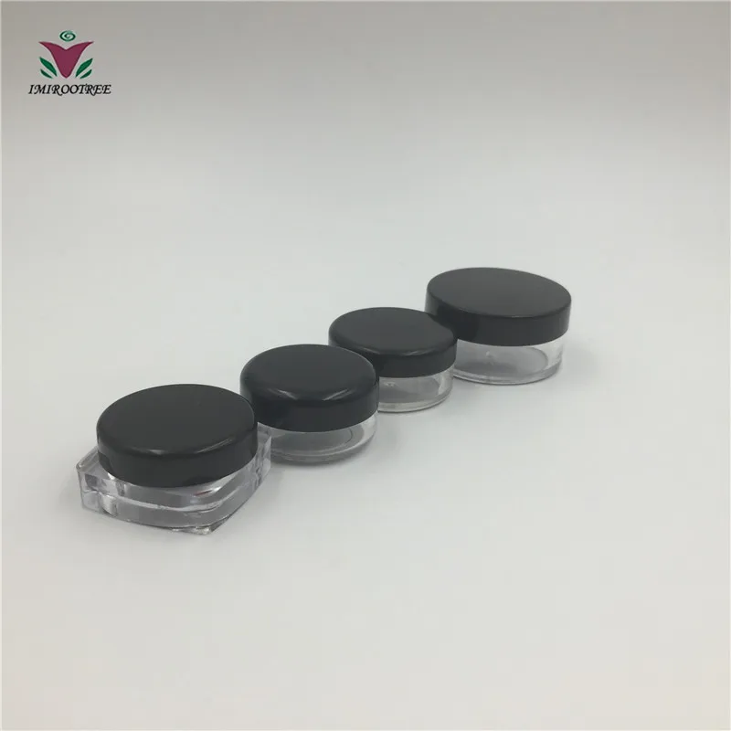 

52pcs Clear Black White Cover 3g 5g 10g Sample Jar Pot Vials Container For Makeup Cosmetic Face Cream Nail Art