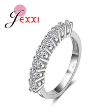 PATICO Luxury CZ Crystal Imperial Crown Ring 925 Sterling Silver Rhinestones Studded Wedding Rings Jewelry / Jewellery Women