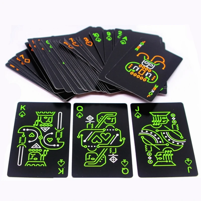 Черный светящийся флуоресцентный покер карты игральные карты светится в темноте бар вечерние KTV ночь светящаяся коллекция специальный покер