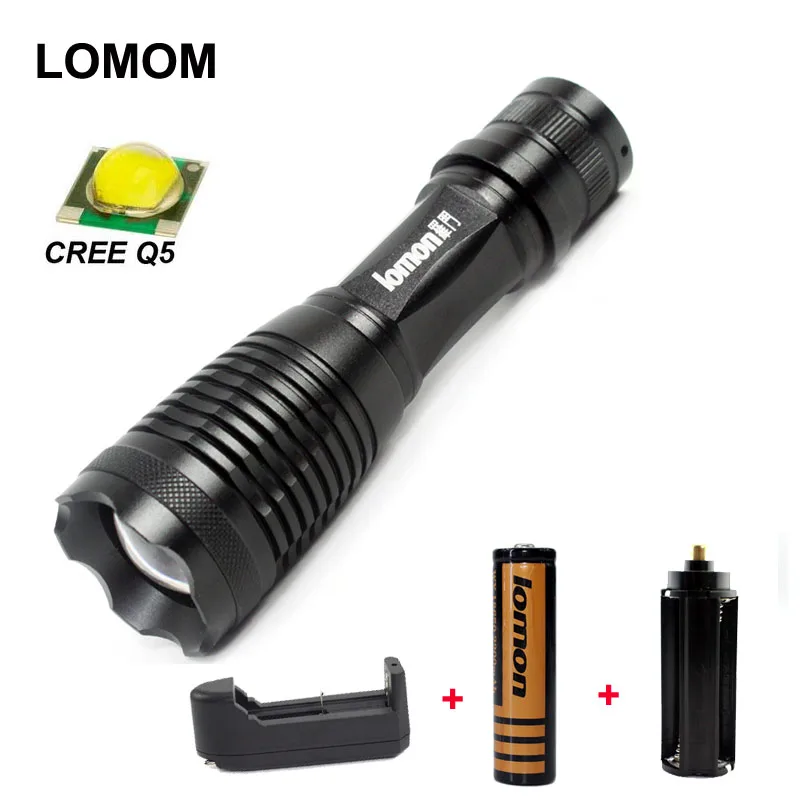 

LOMOM 1000LM Bright Q5 Waterproof LED Flashlight Tactical Rechargeable Torch Zoom Adjustable Lights For Outdoor
