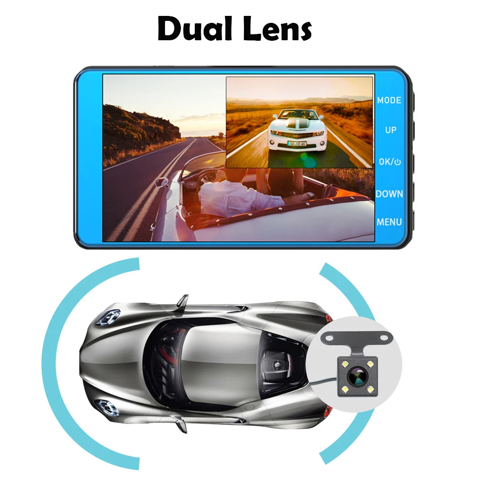 Bluavido " ips 1080P Dash камера ADAS Автомобильный видеорегистратор ночного видения IMX323 двойной объектив Full HD 1080P Автомобильные видеорегистраторы циклическая запись