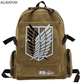 

Mochila Feminina Hombre Mujer homb Attack on Titan Backpack School Bag Female Men bagpack plecak Canvas Laptop back pack