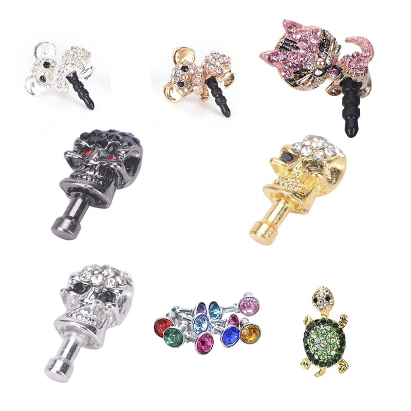 

1/10Pcs Cute Turtle/Koala/Skull/Cat Shape Design Mobile Phone Ear Cap Dust Plug For Iphone For Samsung 3.5mm Earphone Dust Plug