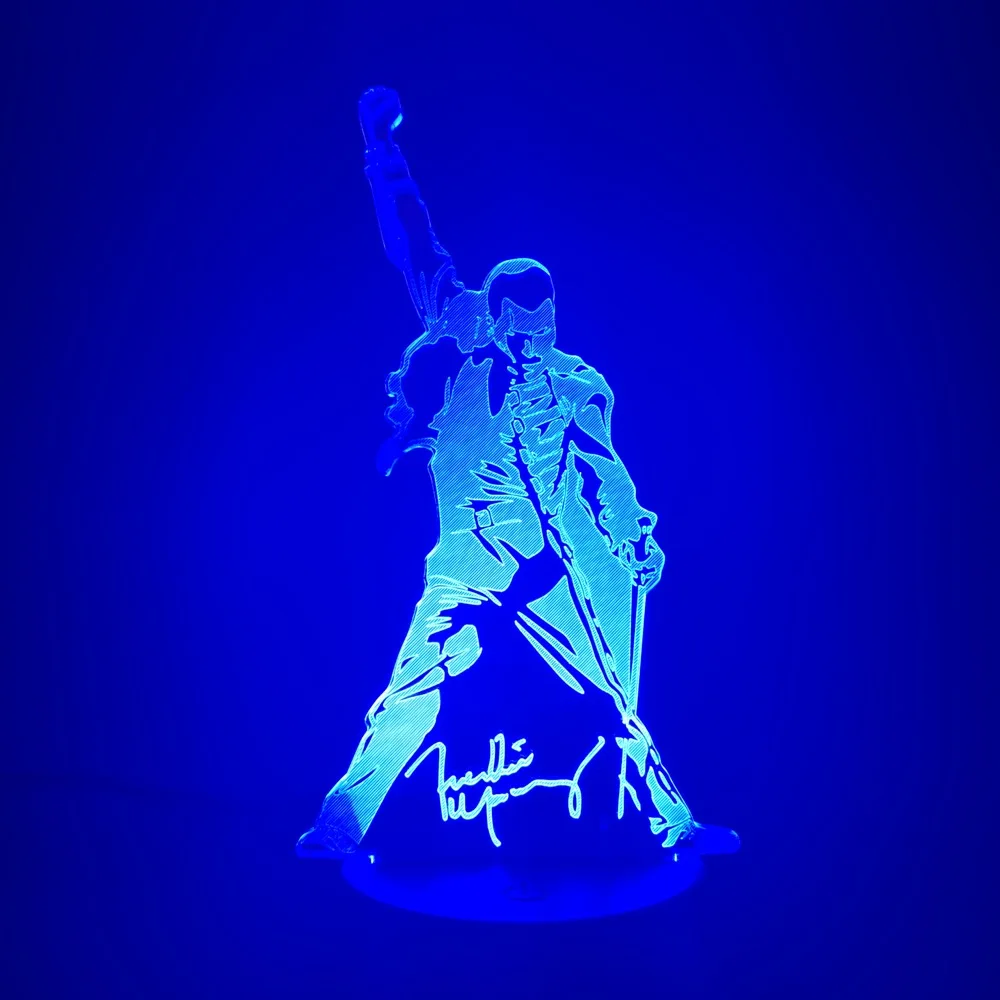 3d Lamp Queen Freddie Mercury Figure Led Night Light Touch Sensor Baby Kids Nightlight for Office R - 33032508767