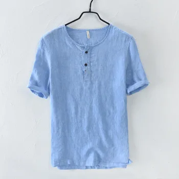 

2018 Summer New Casual Linen Cotton T-shirt