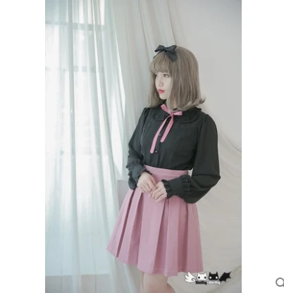 Dolley Simple Sweet La Conception Lolita Solide rose Noir Sont Filles 00105 Princesse Plissée Jeunes Et Dollydelly Jupe Originale Animé RZpxq