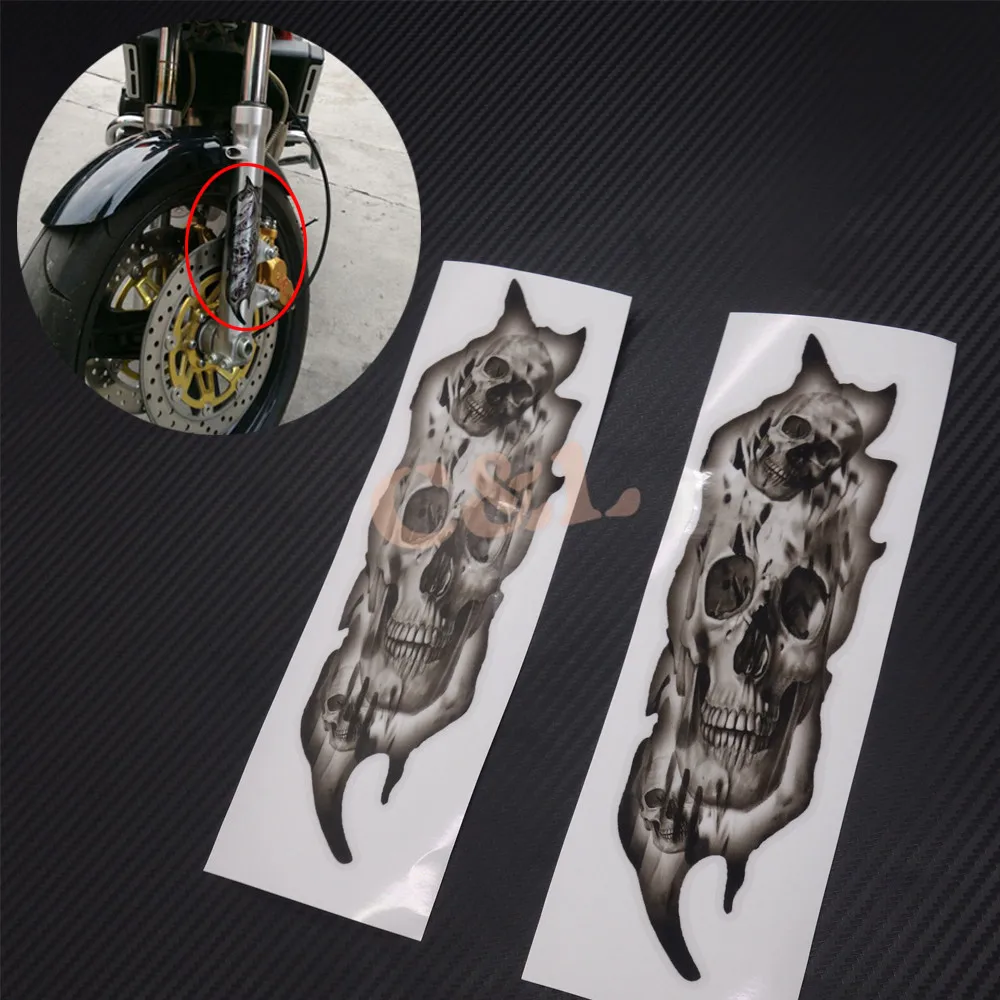 New Front Fork Skull Decals Graphic Stickers Fit For Harley Honda Ymaha suzuki Kawasaki