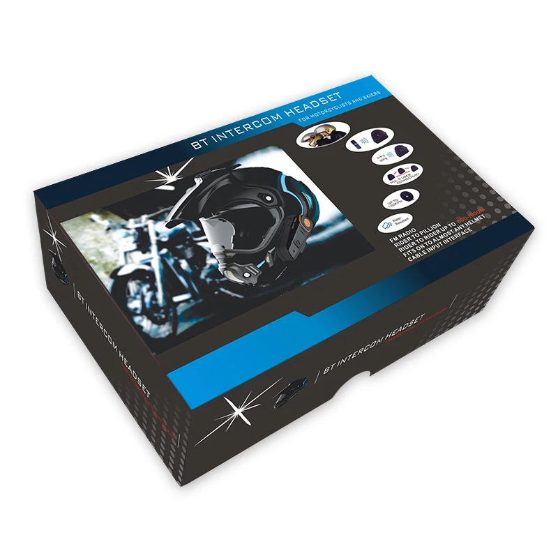 BT-S2NS Motocycle Bluetooth-Compatible Helmet Headset Intecom Watepoof Multi Intephone FM MP3 1000M_voghion.com
