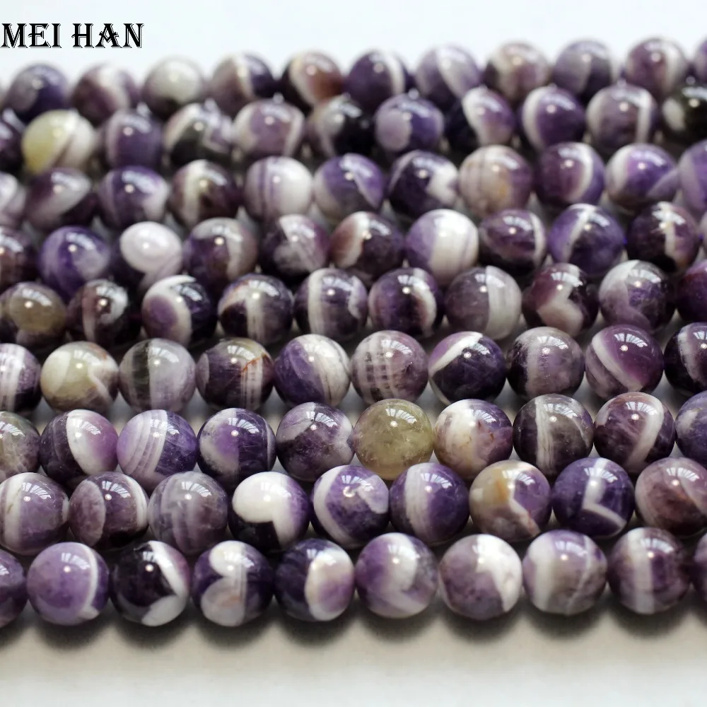 

Meihan Free shipping (40beads/set/57g) 10mm genuine Dogteeth Amethyst quartz crystal smooth round beads for jewelry diy design