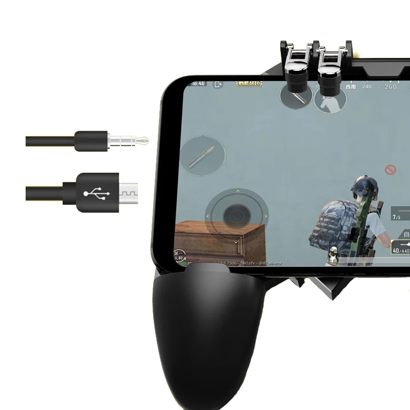 PUBG Mobile phone Dzhostik Six-finger linkage Gaming Trigger Gamepad L1R1 Shooter Controller Game Fire Button For iphone Android (1)