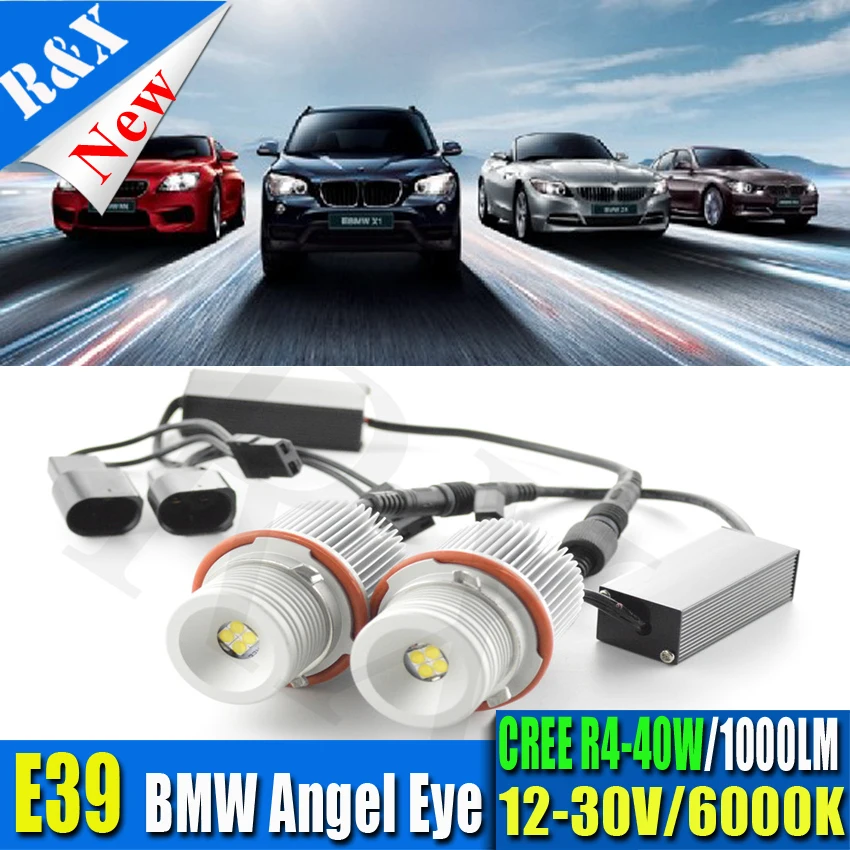 

Ruixin Car Angel Eye 2 X 40W LED Chips XT-E 4 LED Angel Eye Light for BMW E83 E60 E65 E66 E61 E39 E53 E83 X3 Xenon 6500K-7000K