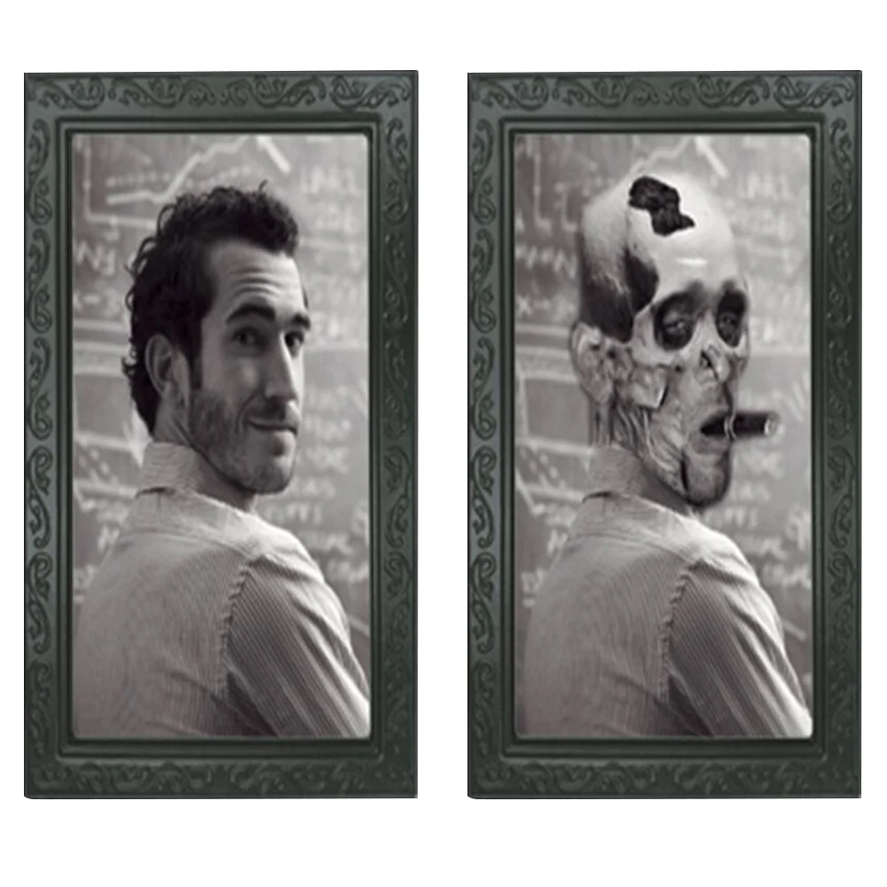 

Halloween Funny 3D Ghost Face Photo Frame Toy Horror Ghost Lenticular Morphing Changing Moving Face Party Home Bar Haunted Props