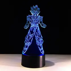 Новый семь Dragon Ball 3D огни Цвет ful Remote Touch 3D ночник USB LED Настольные лампы 7 Цвет Change настольная лампа