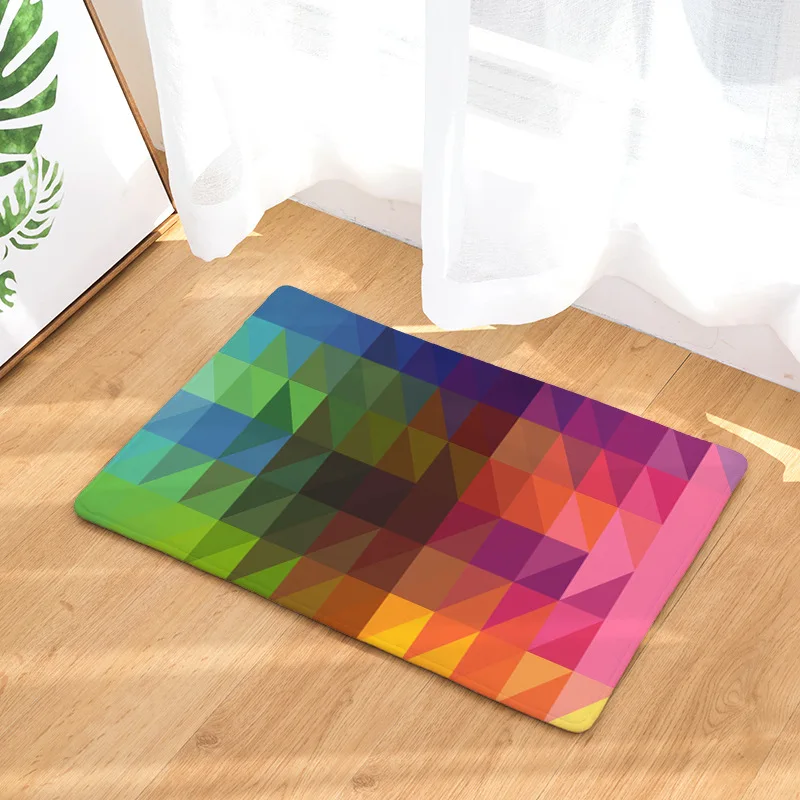 CAMMITEVER Creative Abstract Art Geometric Colorful Color Lump Pattern Carpet Antiskid Doormats Floor Rugs Decor for Bathroom | Дом и сад