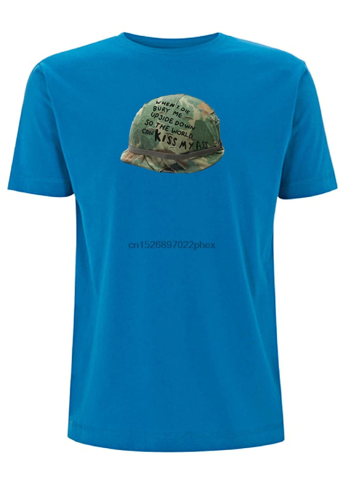 Platoon Helmet T Shirt Quote When I Die Bury Me Upside Down Army Charlie Sheen Movie Film men t shirt | Мужская одежда