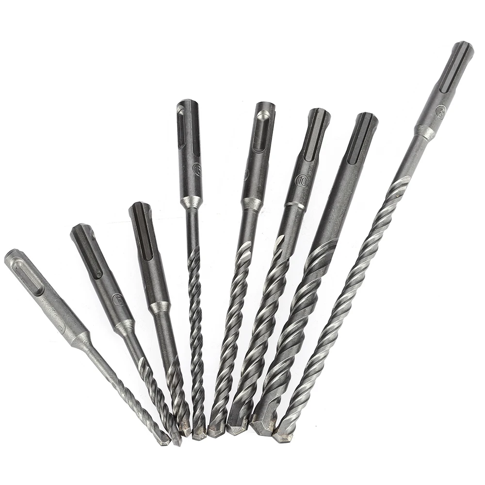 

8pcs Electric SDS PLUS Drill Bits 2 Pits ferramentas perforator 2 Slots SDS Shank Rotary Hammer Impact Drill Bit