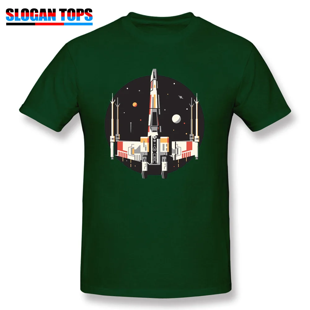 X Wing Round Collar T Shirts Labor Day Tops Shirt Short Sleeve Fashion All Cotton 3D Printed Top T-shirts Design Men X Wing dark