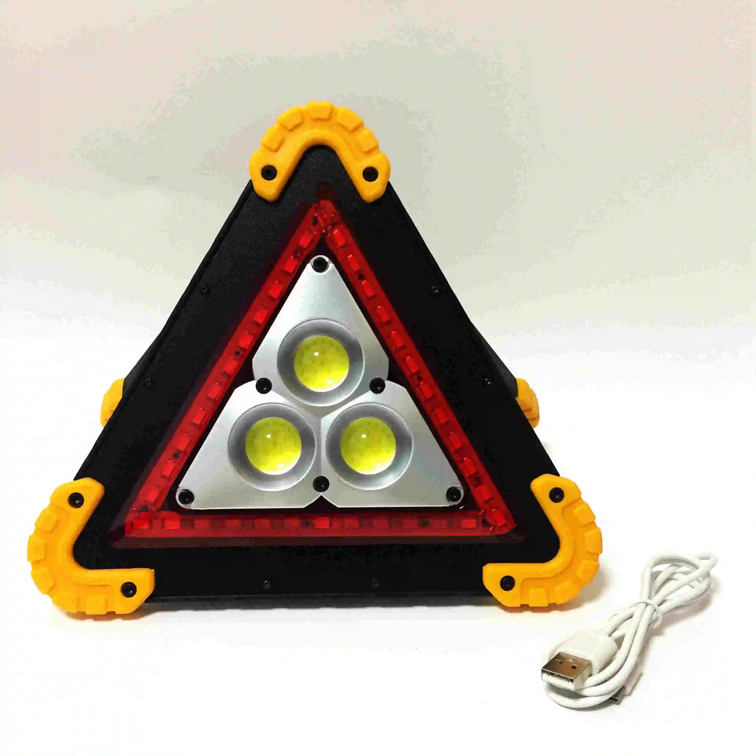 MINGRAY USB Перезаряжаемые аварийный Наводнение светильник 18650 красный светодиодный Портативный придорожной опасности Треугольники Предупреждение Точечный светильник ГАИ - Цвет: 10 Watt No Battery