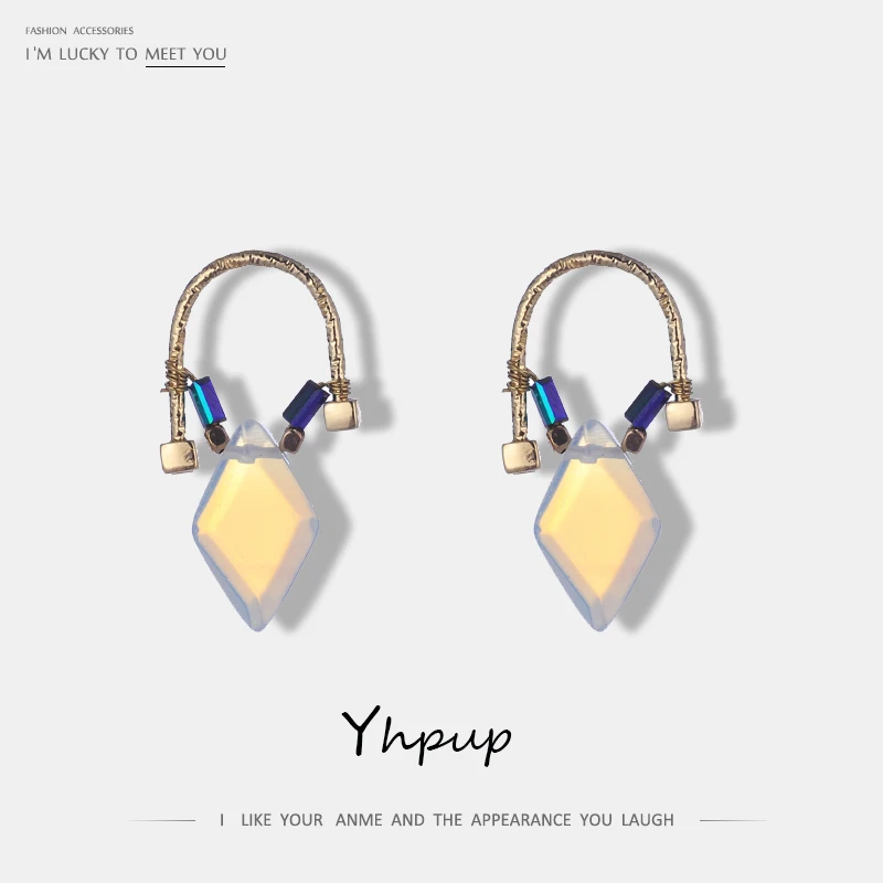 Yhpup, модные, Роскошные, романтические серьги-гвоздики с опалом и камнем для женщин, массивные, очаровательные, шикарные серьги, ювелирные изделия, Brincos