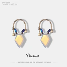 Yhpup, модные, Роскошные, романтические серьги-гвоздики с опалом и камнем для женщин, массивные, очаровательные, шикарные серьги, ювелирные изделия, Brincos