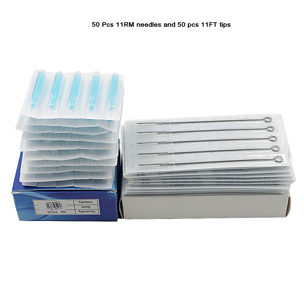 EZ (11RM+11FT) Profeesional Tattoo Needles and Tubes Tips Mixed