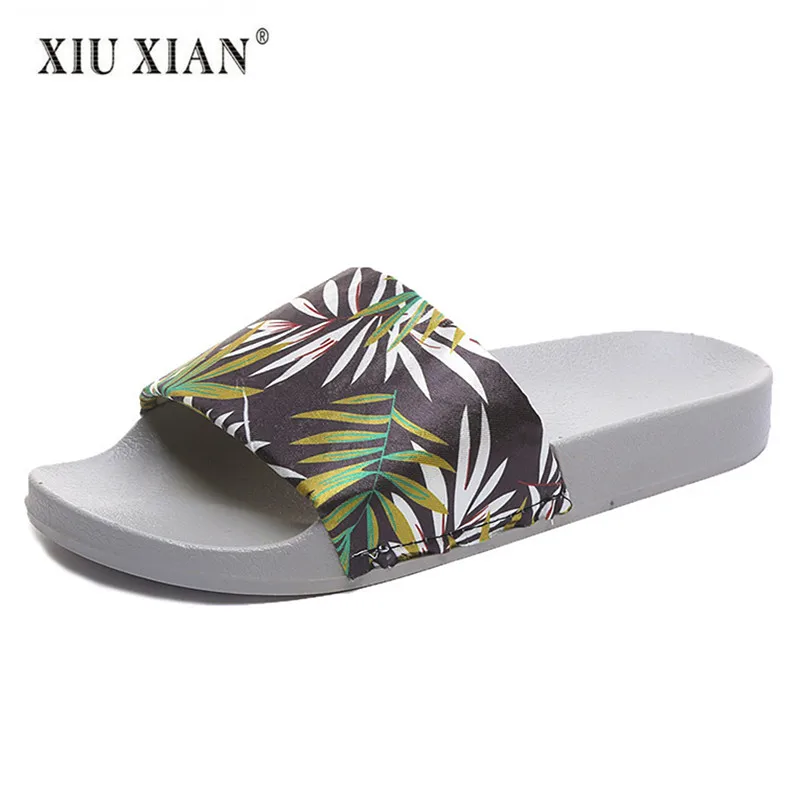 2018 New Design Bamboo Leaves Summer Vacation Slippers Lovely Women Big Size 36-41 Outside Beach Shoes Comfortable Home | Обувь