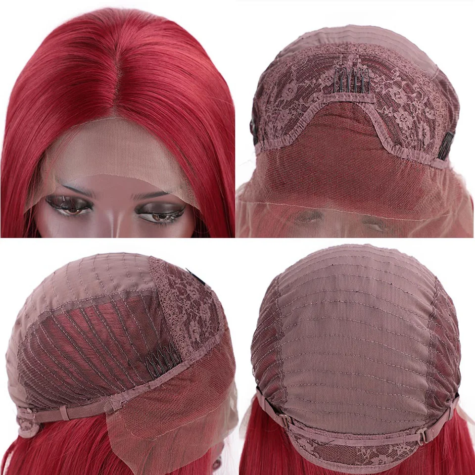 Vigorous Red Lace Front Wigs for Women Synthetic Long Straight Wigs Middle Parting Heat Resistant Fiber Natural Looking 13x4 4 Vigorous Red Lace Front Wigs for Women Synthetic Long Straight Wigs Middle Parting Heat Resistant Fiber Natural Looking 13x4 4