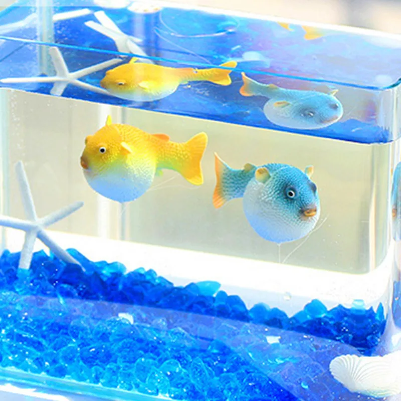 

Creative Puffer Fish Aquarium Decoration Glowing Water Landscape Ornament Silicone Simulated Fish Tank Artificial Decoration