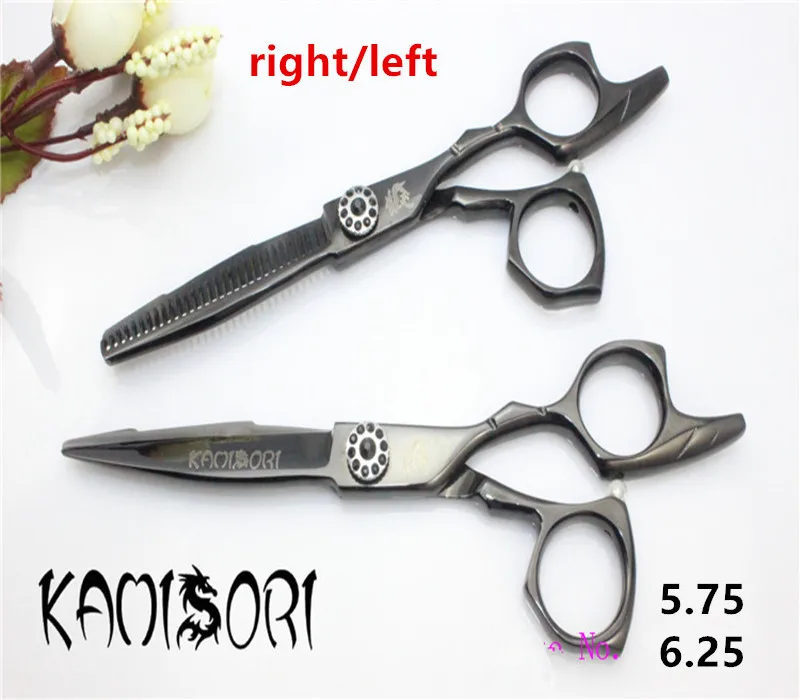 6.25inch Kamisori TSUNAMI BLACK TITANIUM Hair scissors+ Texturizer