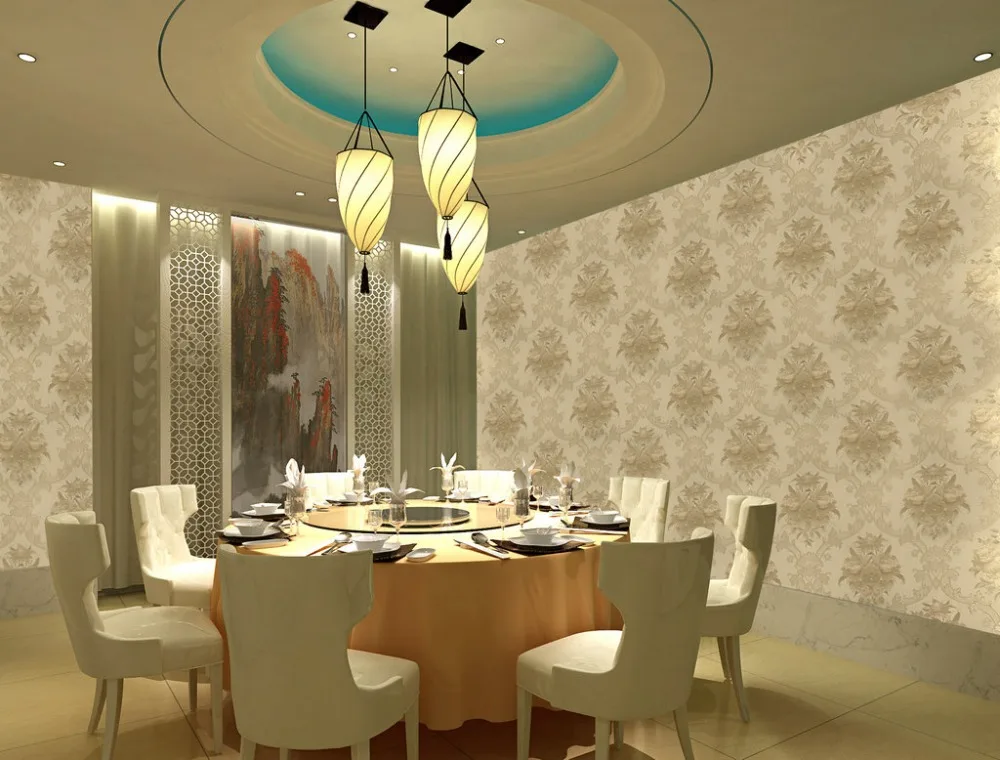 

FT-150205 New 5M Wrinkle Fabric Style Art Living Room Wallpaper Rolls TV Background Roll WP34