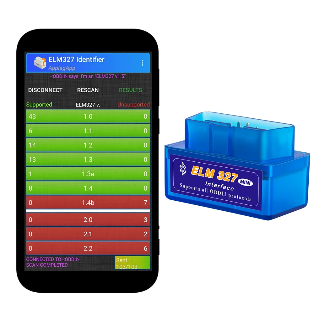 Автосканер ELM327 V1.5 Инструмент для диагностики автомобиля Bluetooth/Wifi протокол OBDII