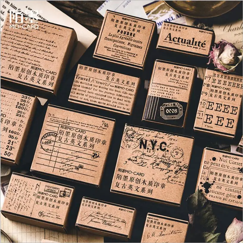 

Vintage English Newspaper Decoration Stamp Wooden Rubber Stamps For Letters Diary Craft Scrapbooking Stationery Standard Stamp