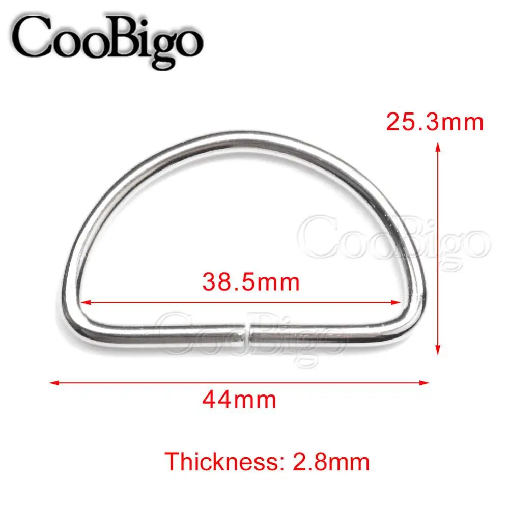 5 шт. 3/"~ 2" Dee d-образное кольцо с металлической пряжкой, детали для рюкзака, сумки, обуви, кожаный ремешок для рукоделия, ошейник для домашних животных, аксессуары для шитья - Цвет: 38.5mm Webbing