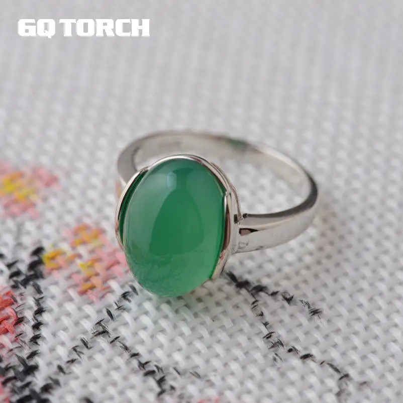 GQTORCH 925 пробы серебряные кольца из натурального Поделочного Камня для женщин