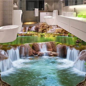 

Photo Wallpaper Modern Waterfalls Landscape 3D Floor Tiles Murals Bathroom Kitchen PVC Self Adhesive Waterproof Wear Wall Papers