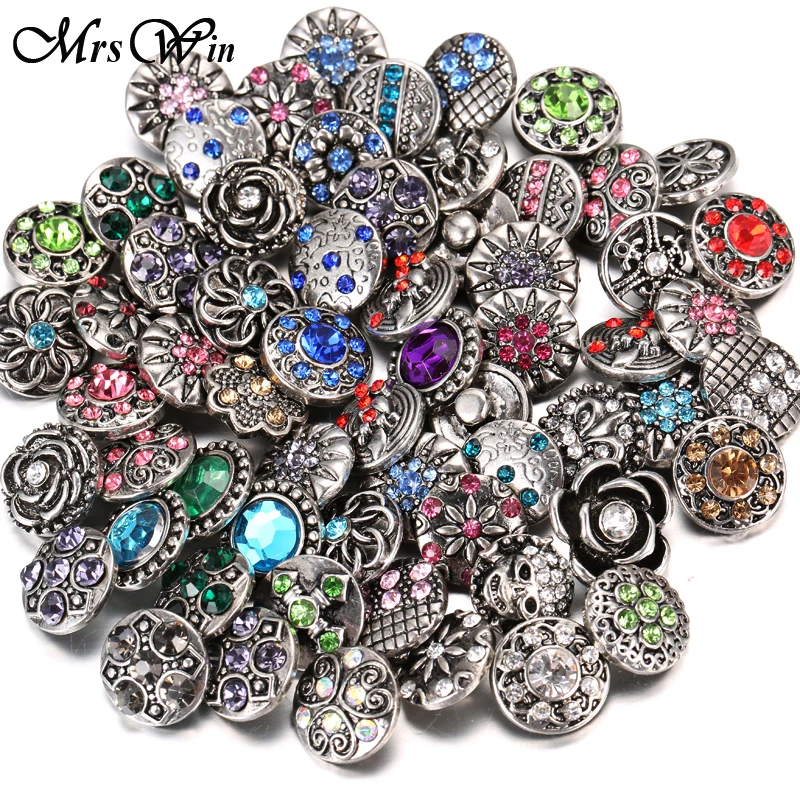 Wholesale DIY Silver Rhinestone Bracelet Bracelet Set With Snap