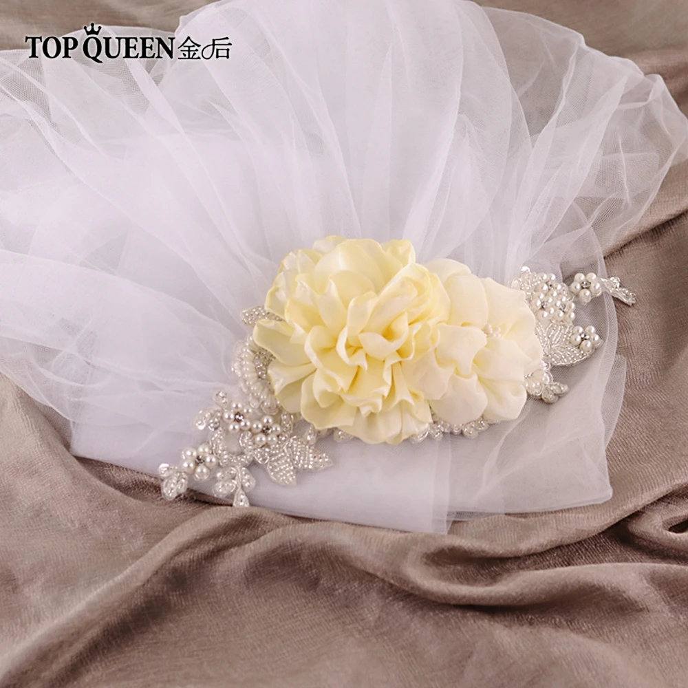 TOPQUEEN VS172 белая вуаль 1,1 м цветочная свадебная фата невесты Тюлевое платье свадебные аксессуары; Фата собора