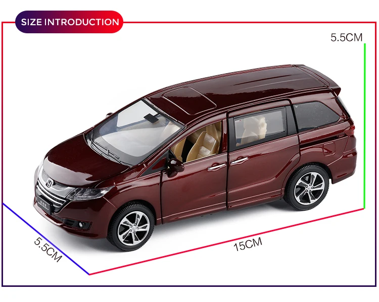 1:32 Honda Odyssey Diecasts игрушечный автомобиль модель со звуком светильник автомобиль игрушки для мальчика Подарочная Коллекция