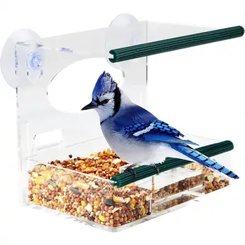 

AsyPets Acrylic Pet Food Feeder Plexiglass Pet Suspended Feeding Cage for Birds Pet