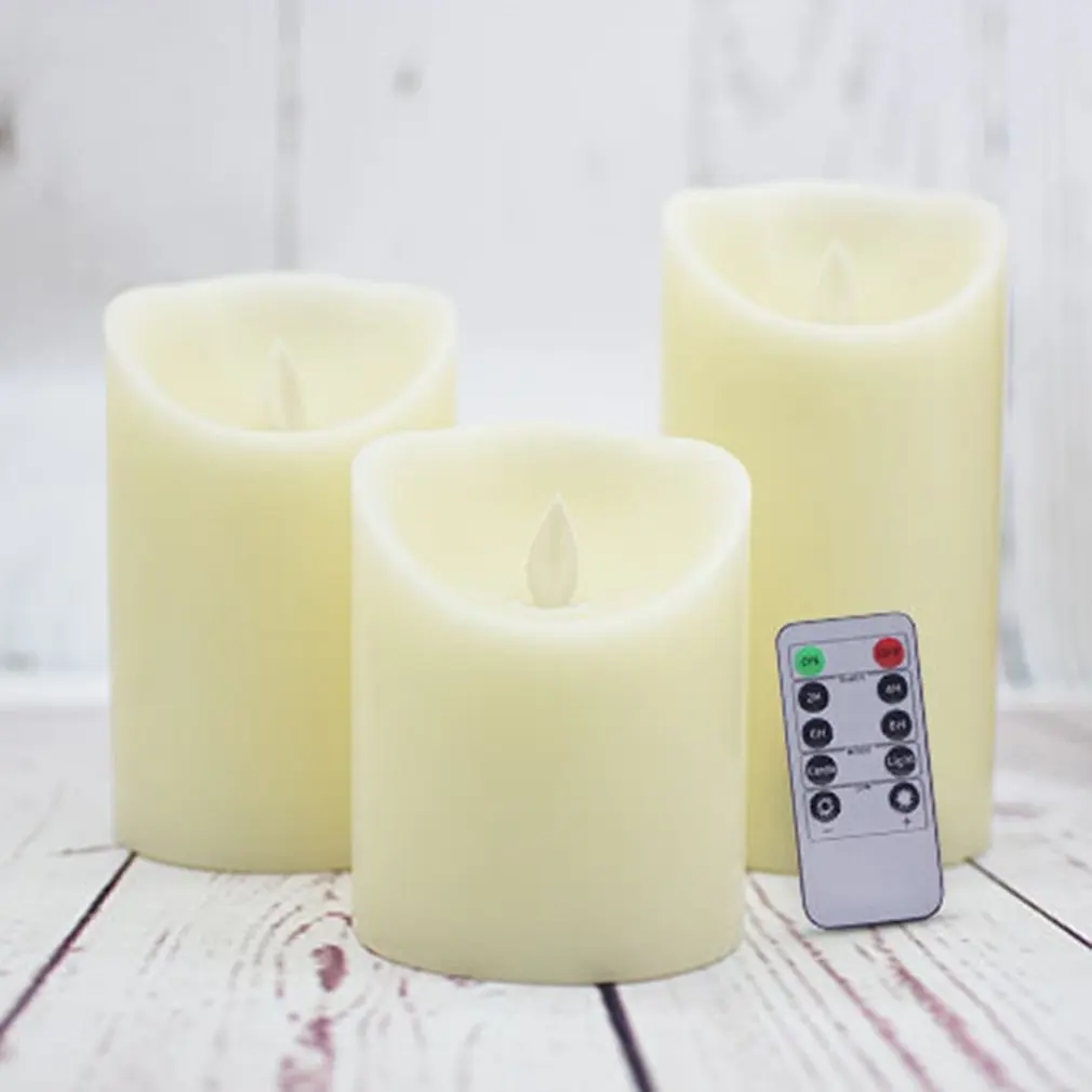 

3pcs LED Candle Lamp Multicolor Simulation Flameless Tea Light Wedding Home Birthday Party Decoration Cake Candles 10 Keys