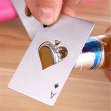 Stainless Steel Bottle Opener Beer Opener Poker Playing Card Soda Bottle Cap Opener Bar Tools Kitchen Accessories