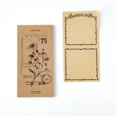 30 pages Recalling passing days vintage plant retro border kraft message note memo pad mini planner daily schedule notebook - Цвет: recalling the past