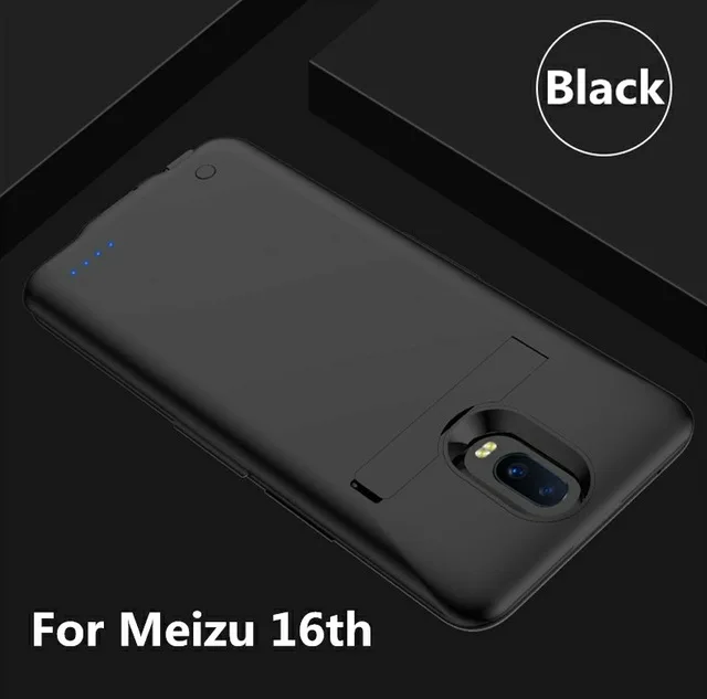 6500 мАч модный внешний чехол с зажимом на заднюю панель для Meizu16th Plus чехол для зарядного устройства s для Meizu16th чехол для зарядки - Цвет: Black For Meizu 16th