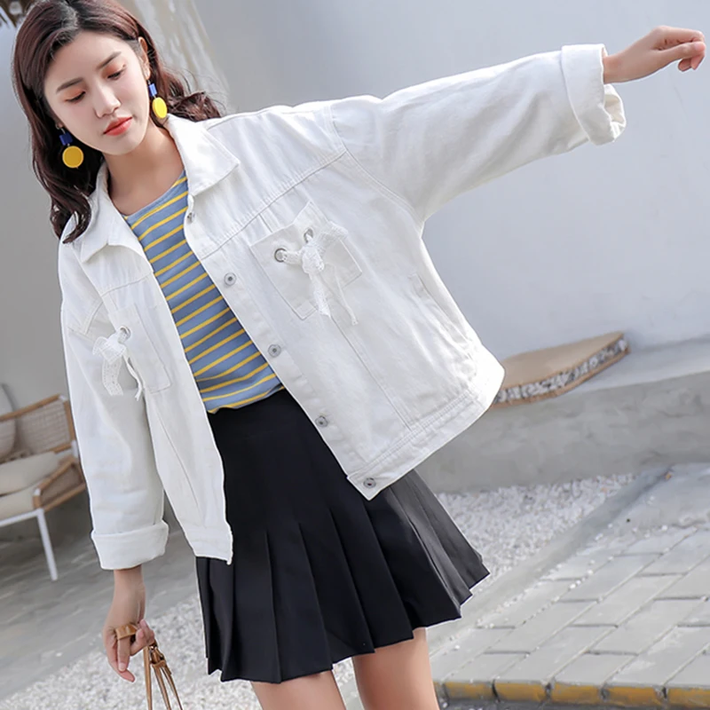 

Women Oversized Denim Jackets Korean Fashion Loose Long Sleeve Jeans Jacket Women Casual Single Breasted Coat Outwear Chaqueta