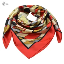 90*90 CM Women’s Silk Square Scarf Luxury Ladies Bandana Shawl Print Satin Scarves For Female Soft Cozy Lady kerchief Hijab