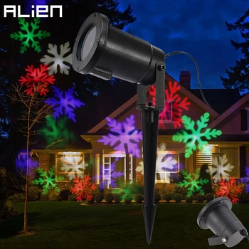 

ALIEN LED RGB Snowflake Projector Colorful Christmas Lights Outdoor Waterproof Holiday Party Xmas Tree Garden Show Lighting