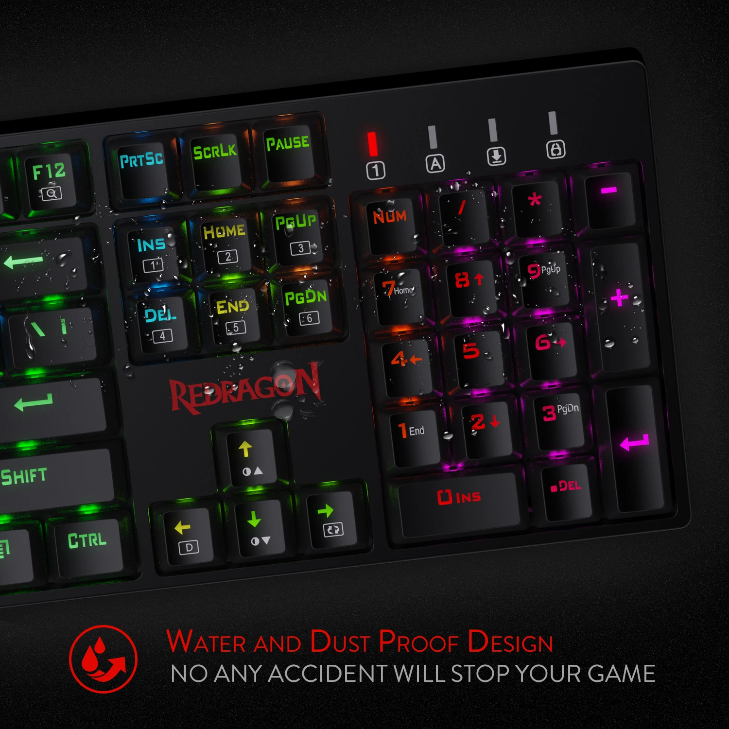  Redragon K582 SURARA RGB LED Backlit Mechanical Gaming Keyboard with104 Keys -Linear and Quiet- Red