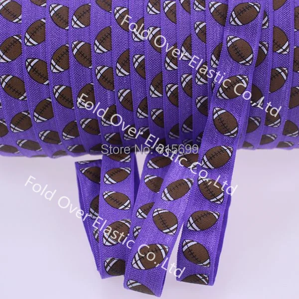 

Free shipping Sport ball American Football Printed Folding Elastic, Wholesale stock printed foe, custom print fold over elastic
