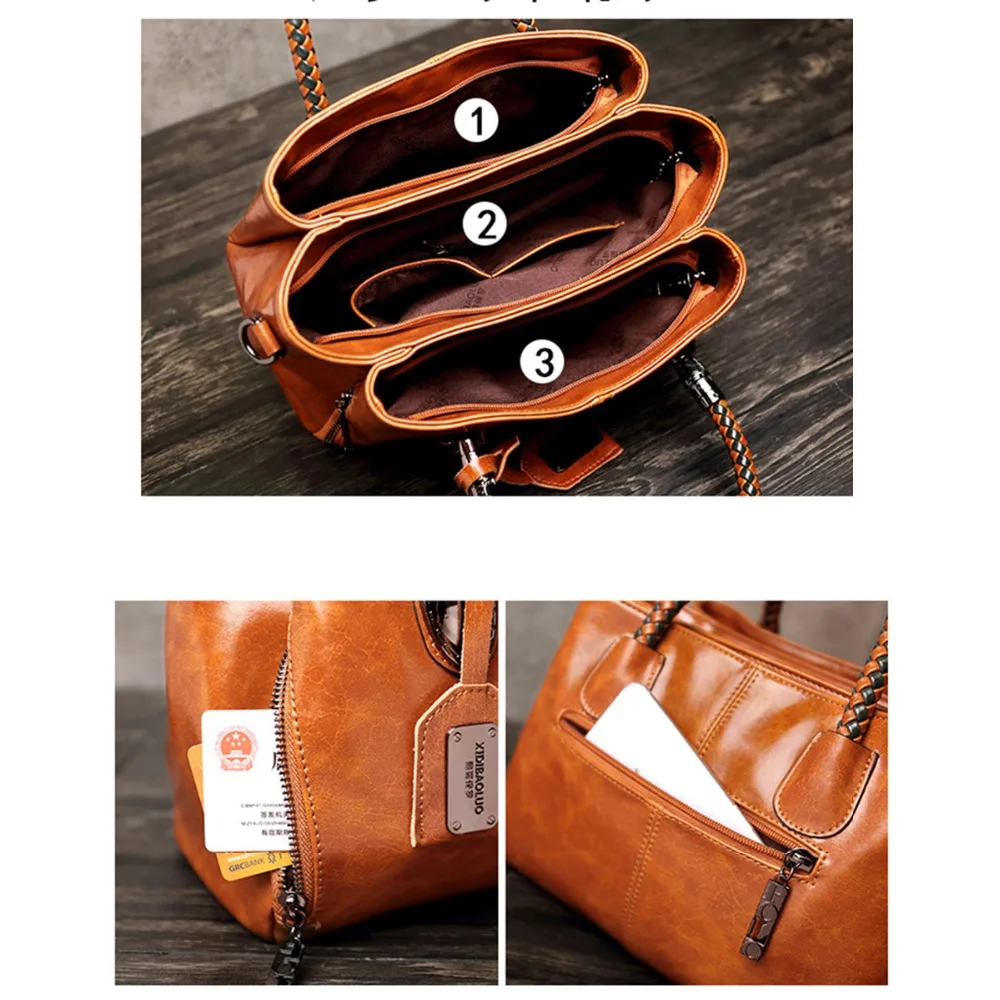  Luxury Brand 100% Genuine Leather Women's Messenger Bags Ladies Handbags High Quality Designer Shou - 32983755608