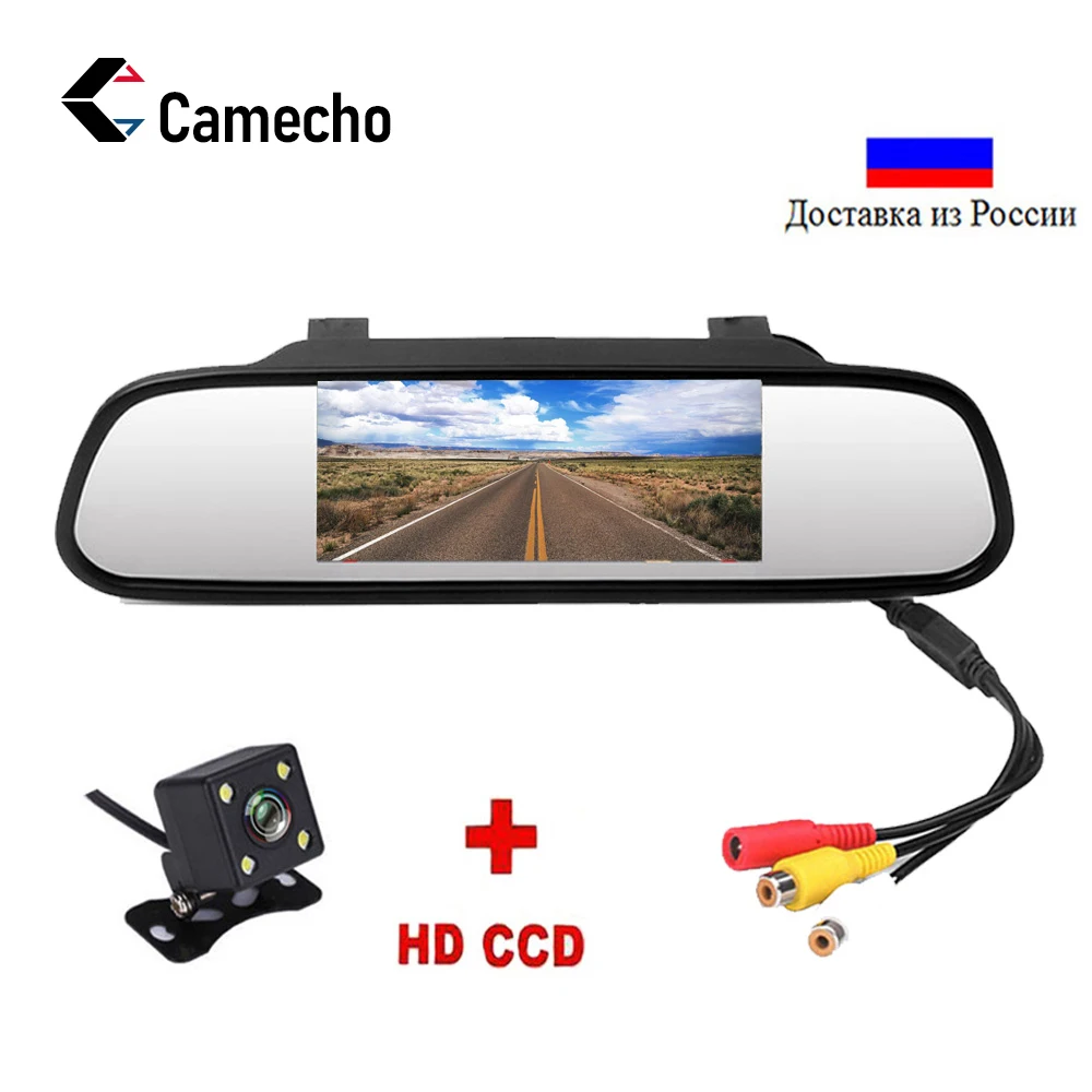 Camecho 4 3 &quotцифровой цветной TFT монитор ЖК для парковки автомобиля зеркало видео